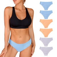 Yüksek kalite seksi görünmez streç iç çamaşırı Bikini dikişsiz Low Rise pamuk Thongs külot kadınlar için
