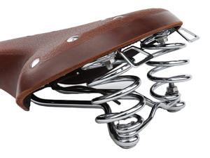 Gyes Retro sillín de piel de vaca asiento de resorte de bicicleta para bicicleta de carretera MTB Vintage hecho a mano cuero de vaca - Product Image 5