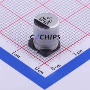 Condensateur électrolytique en aluminium SMD EEETG1J220P, SMD, D8xL10.2mm 22uF 20% 63V 100mA-100kHz - Product Image 1