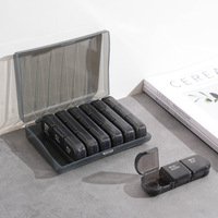 Organisateur de pilules hebdomadaire 7 jours avec couvercle portable en plastique PP, 3 compartiments, design arc-en-ciel, pour voyage, huiles de poisson, vitamines, boîte de rangement