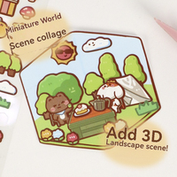 Autocollants adhésifs en PVC et papier écologiques MINI Cartoon pour scrapbooking, décoration de fêtes, forme rectangulaire, enfants