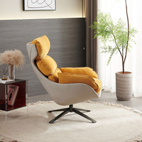 Fauteuil confortable de style moderne pour salon avec dossier haut et tissu en velours rotatif, fauteuil de détente