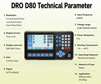 Afficheur numérique LCD DRO 2/3/4 axes avec capteur d'échelle linéaire 50-3000 mm, encodeur OEM personnalisable pour tour/fraiseuse/EDM (RPM)