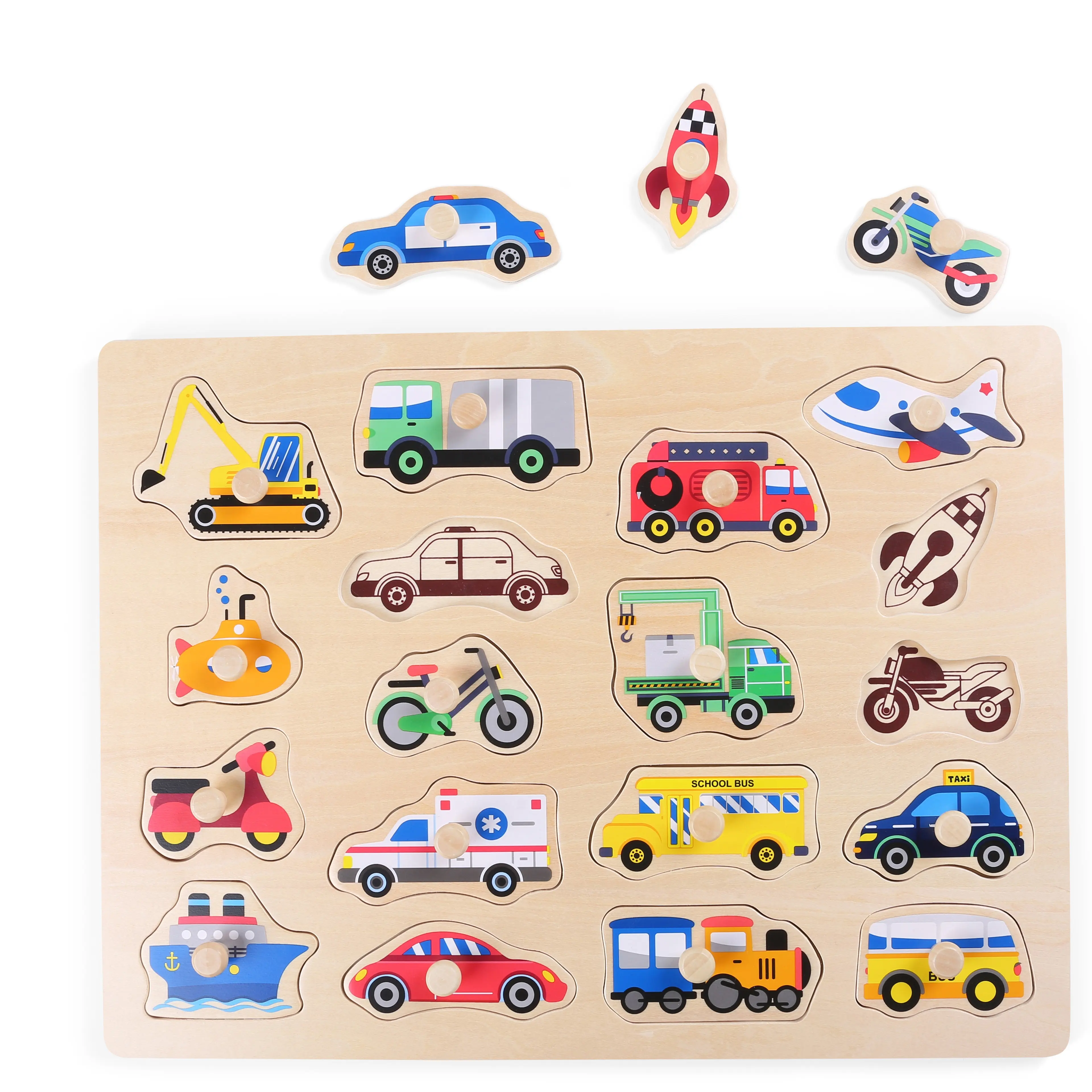 Montessori Kinderspiel zeug Fahrzeug Puzzle Spielzeug Pädagogische Gehirn übung Forms ortierung