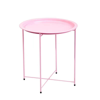 Table d'appoint ronde pliable en fer de style nordique moderne de luxe, écologique et durable, avec plateau amovible, meubles de salle à manger et de salon