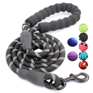 Handle Waterproof Dog Rope Reflective Dog Leash Nylon Dog Leash Factory Sale High Quality Silicone Lights HY Solid Pet Leash