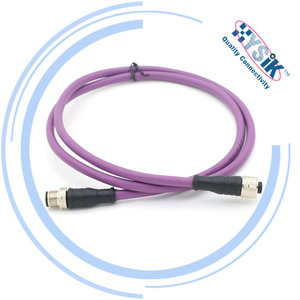 Пользовательские Profibus B кодирование M12 кабель 5 контактов водонепроницаемый AWG22 экранированный разъем переформованный кабель - Product Image 4