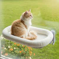 Nouvelle hamac pour chat à ventouse et lit suspendu pliable pour chat avec housse amovible et lavable - Perchoir de fenêtre pour utilisation en extérieur