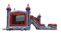 Château Gonflable Justfun Pas Cher avec Toboggan Incurvé et Piscine à Billes, Facile à Installer, en Promotion