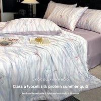 Parure de lit quatre pièces moderne et minimaliste en soie imprimée douce pour l'été, rafraîchissante et protéinée