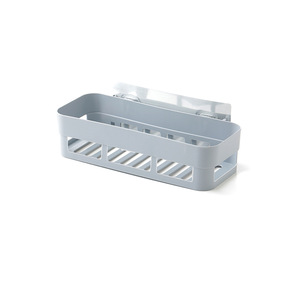 Estante de baño montado en la pared, tipo ventosa, para almacenamiento de productos de cuidado personal, blanco, beige, gris, rectangular - Product Image 5