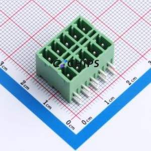 DB2ERHB-3.81-2*5P-GN Plug-in Terminal Block Bent Lead Through Hole,P=3.81mm Board-to-Board / Socket - Closed 2x5P 3.81mm Green - Product Image 1