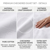 Vente chaude De Luxe Moderne Hôtel Literie Ensembles Personnalisé Blanc Coton Jacquard Couette 300TC Solide Motif 3pcs Lavable