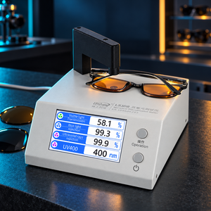 Testeur de transmittance spectrale LS108 à ouverture de 1 mm pour lunettes, UV 395 nm violet, 430 nm bleu et VLT - Product Image 1