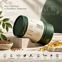 Emballage personnalisé en tube de carton écologique, boîte cylindrique en papier résistante à l'huile pour flacon de capsules de compléments alimentaires