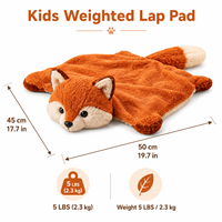 Coussin lesté pour enfant en forme de renard 45x50cm 5lbs, coussin sensoriel en peluche avec billes de verre pour un confort apaisant, OEM ODM Vente en gros