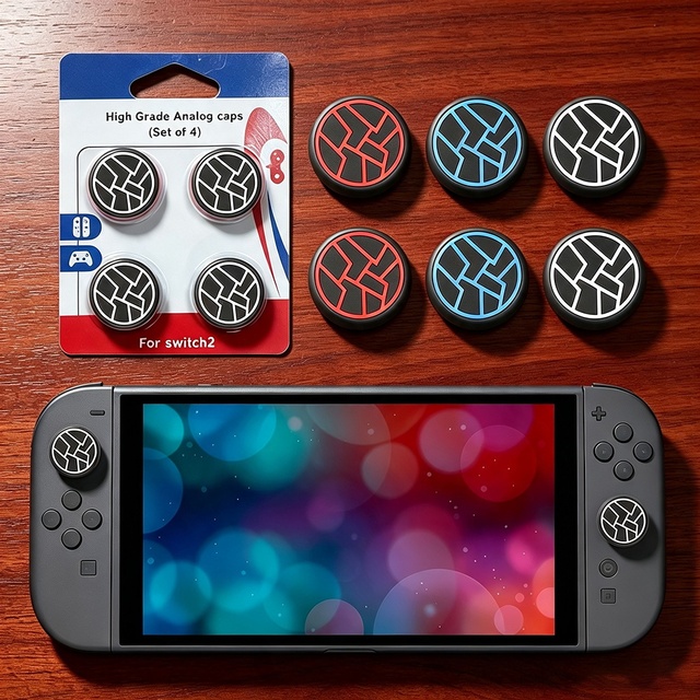 New Release 4Pcs 3D Texture Thumb Stick Grips for Nintendo Switch 2 Anti Scratch Protective Silicone Cover Individual Package