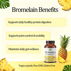 Cápsulas de Bromelina de Marca Privada OEM, Extracto de Tallo de Piña 1200 GDU para el Bienestar Digestivo e Intestinal, Enzima Digestiva, Cápsula Vegana - Product Image 3