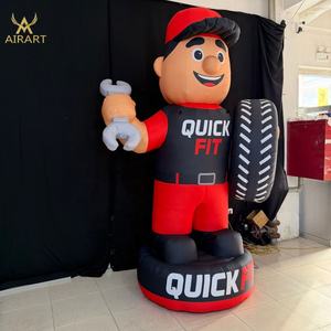 Mascotte gonflable de réparateur avec pneu et <span class=keywords><strong>clé</strong></span> <span class=keywords><strong>à</strong></span> molette, design direct usine, pour événements professionnels - Product Image 4