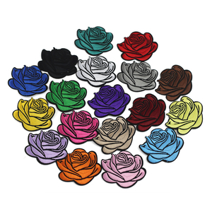 Sello caliente Rosa parches de bordado flor Rosa hierro en parches de bordado 18 <span class=keywords><strong>color</strong></span> 2 tamaño disponible para ropa de prendas de vestir - Product Image 2