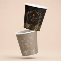 Gobelet en papier simple de 8 oz, premium, recyclable, léger, avec couvercles, pour boissons chaudes, pour les cafés, de haute qualité, en gros