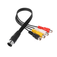 Fiche Din mâle 30CM 5 broches vers 4 prises RCA femelles Connecteur de câble audio