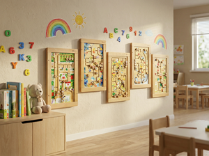 Juguetes <span class=keywords><strong>de</strong></span> Madera para Pared Directo <span class=keywords><strong>de</strong></span> Fábrica, Más <span class=keywords><strong>de</strong></span> 100 Diseños STEM, Paneles Interactivos con Rieles Deslizantes, Color Madera Natural, Madera <span class=keywords><strong>de</strong></span> Abedul y Haya - Product Image 3