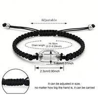 Bracelet urne funéraire en acrylique avec corde tressée, ouvrable pour urnes d'animaux de compagnie