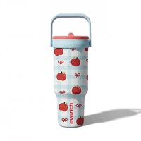 Prix d'usine – Gobelet isotherme personnalisé de 40 oz en acier inoxydable à double paroi, réutilisable, avec poignée et couvercle à paille