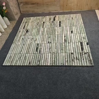 Tuiles de mosaïque en marbre vert naturel, modernes, à rainures, pour la décoration murale de la salle de bain