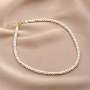 Collar de Perlas de Agua Dulce Naturales WENCHI para Mujer, Plata 925, Diseño Versátil, Ligero y de Lujo, Simple y Moderno, Longitud a la Clavícula - Product Image 6