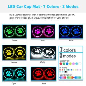 LED copa del sostenedor del coche esteras almohadillas perro RGB luces LED del coche, montaña rusa accesorios decoración Interior atmósfera luz-Univers - Product Image 2