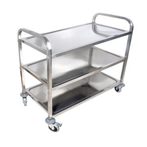 Meilleur prix - Chariots de service mobiles à 3 niveaux en acier inoxydable pour hôtels et restaurants - Chariot de cuisine pour la livraison de repas - Product Image 3