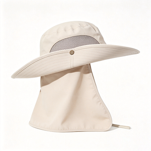 Chapeau de pêche, safari et randonnée unisexe UPF50+ avec protection UV, visière large, filet respirant, rabat de cou et sangle mentonnière, idéal pour les activités sportives décontractées en extérieur - Product Image 3