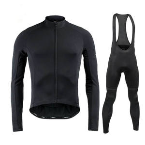 Ensemble de maillot de cyclisme d'<span class=keywords><strong>hiver</strong></span> personnalisé pour <span class=keywords><strong>homme</strong></span> avec short, manches longues, polaire thermique respirant, 100% polyester, adultes - Product Image 1
