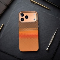 Coque en métal texturée pour appareil photo compatible magnétique pour iPhone 18 17 16 Pro Max, impression par transfert d'eau, vente en gros OEM ODM