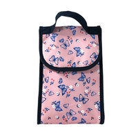 Tas Sekolah Set Ransel Haslor Fashion Pink Butterfly Floral Full Print Unisex Anak Perempuan & Remaja Promosi Produsen OEM