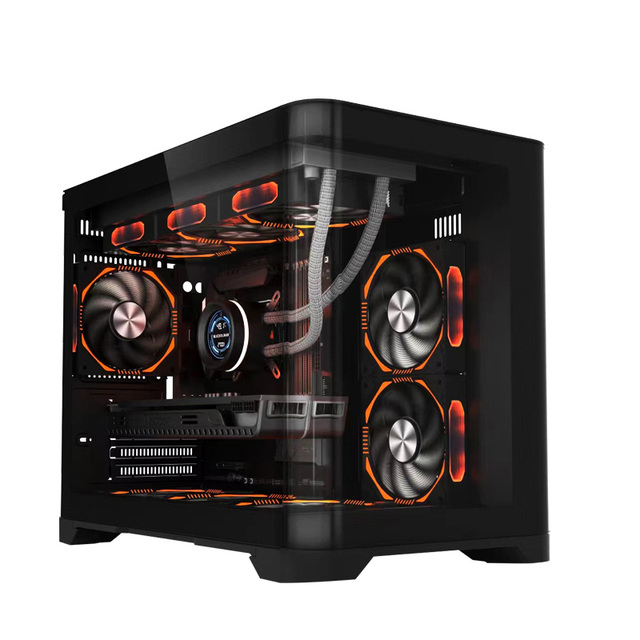 Front Curved Glass Gaming Computer Case Micro ATX Gaming PC Case High End Desktop Game Case