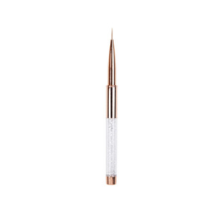Pinceau à ongles en nylon avec manche en métal or rose pour le dessin de lignes au gel et la manucure nail art - Product Image 4