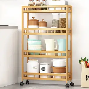 Bambou multifonctionnel chariot pour cuisine salle de bain salon