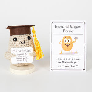 Vente en gros de poupées à énergie positive faites à la main au crochet les plus vendues-Décor en forme de pomme de terre et d'animal avec cartes de message pour la maison et les cadeaux - Product Image 2