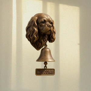 Sonnette murale vintage en résine en forme de tête de chien Bloodhound, sculpture décorative rustique pour entrée de maison de campagne - Product Image 3