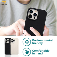 Coque de téléphone en paille de blé couleur unie tendance pour iPhone 13 14 15 16 17 Pro Max, antichoc, écologique et biodégradable