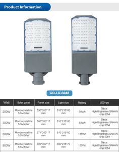 Farola de aluminio de fundición a presión Ip65 impermeable al aire libre de Venta caliente 200W 300W 600W 800W Led farola solar - Product Image 6