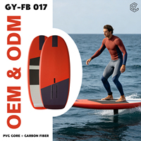 Planche de Wing Foil GY OEM 91L en Carbone Rigide Orange-Noir Unisexe pour Surf Downwind, Sports Nautiques, Paddle Board, Kite Surfing, Hydrofoil
