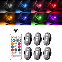 Luz Estroboscópica LED JHS OEM Mini Inalámbrica RGB con Control Remoto, Anticolisión, para Motocicleta, Auto, Bicicleta, Dron