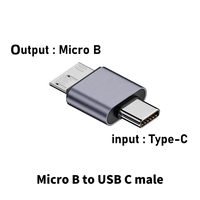 Transfert de données haute vitesse Type C vers Micro B Adaptateur de prise femelle Adaptateur de connecteur OTG Convertisseur de boîtier en aluminium pour téléphone portable