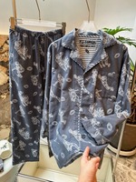 Piyama Wanita Set Baju Tidur Lengan Panjang Katun Murni 100% Grosir Kustom, Loungewear Baru
