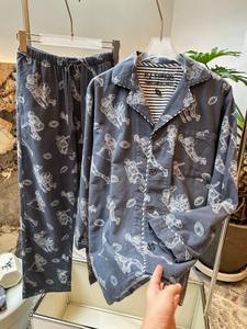 Vente en gros sur mesure pantalons à manches longues en pur coton 100% pyjamas PJS nouveaux vêtements de détente ensemble de pyjamas pour femmes - Product Image 3