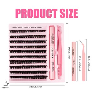 Kit de Pestañas Individuales con Adhesivo y Sellador para Extensiones de Pestañas, Kit de Extensiones de Pestañas DIY, Racimos de Pestañas - Product Image 4